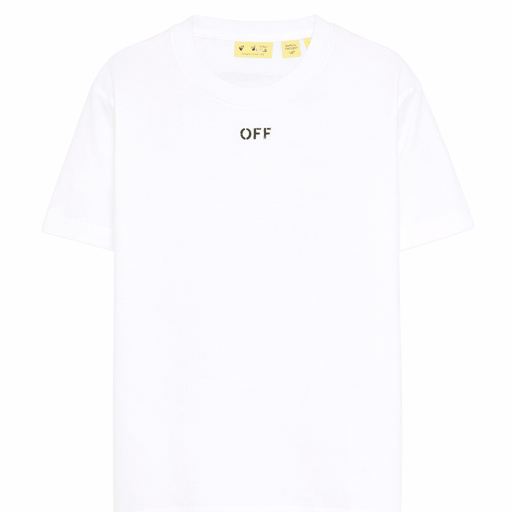 T-shirt per bambino Off - White Kids bianca con stampa freccia sul retro - Rubino Kids