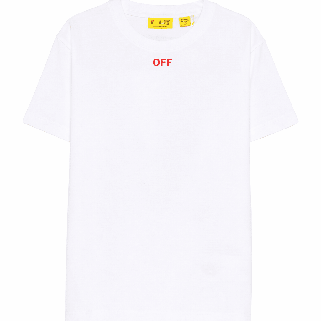 T-shirt per bambino Off - White Kids bianca con stampa grafica sul retro - Rubino Kids