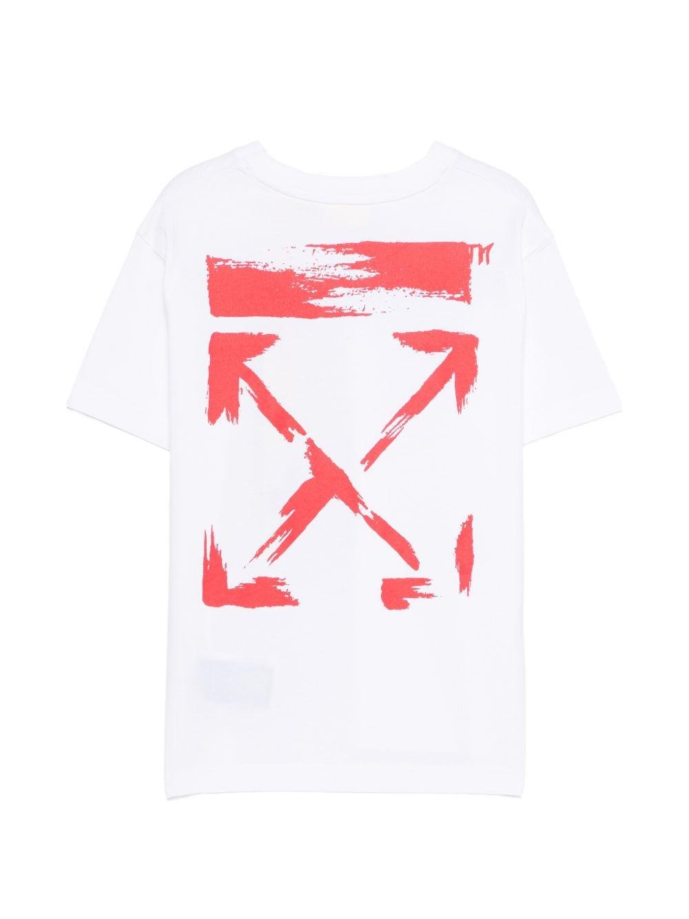 T-shirt per bambino Off - White Kids bianca con stampa grafica sul retro - Rubino Kids