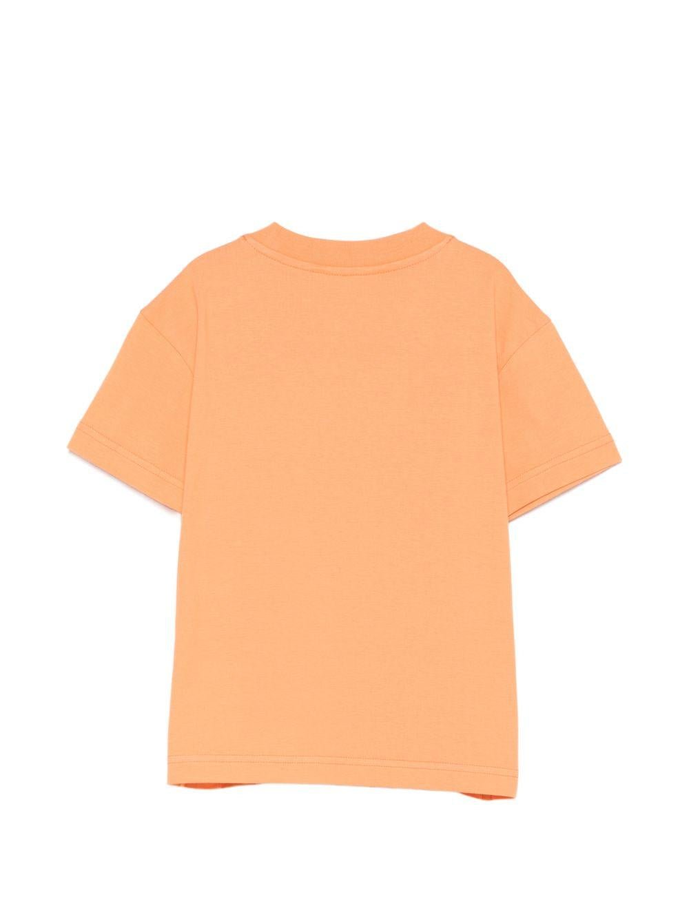 T-shirt per bambino Palm Angels Kids arancione con logo sul davanti - Rubino Kids