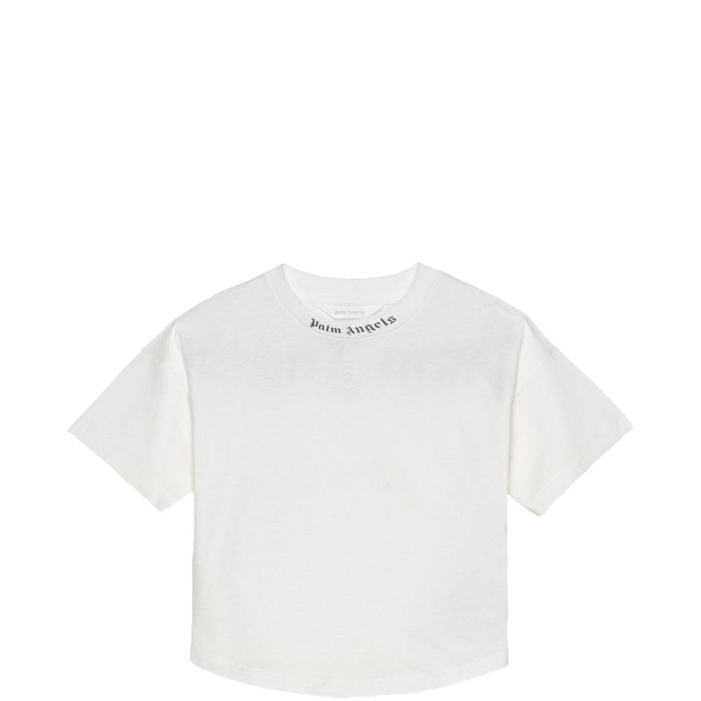T-shirt per bambino Palm Angels Kids bianca con logo sul retro - Rubino Kids