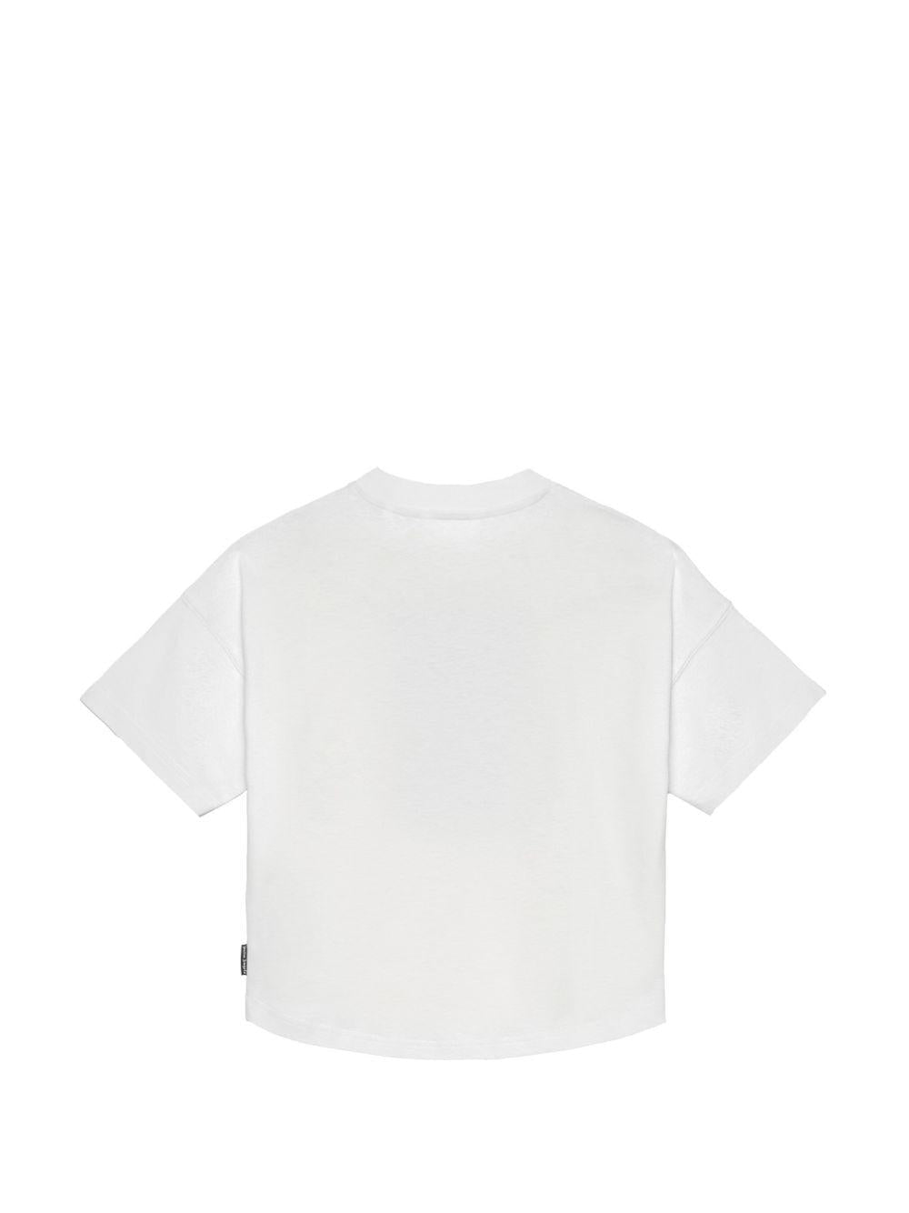 T-shirt per bambino Palm Angels Kids bianca con stampa grafica - Rubino Kids