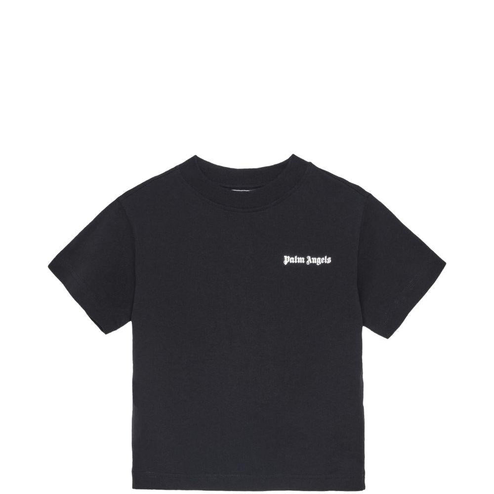T-shirt per bambino Palm Angels Kids nera con logo sul davanti - Rubino Kids