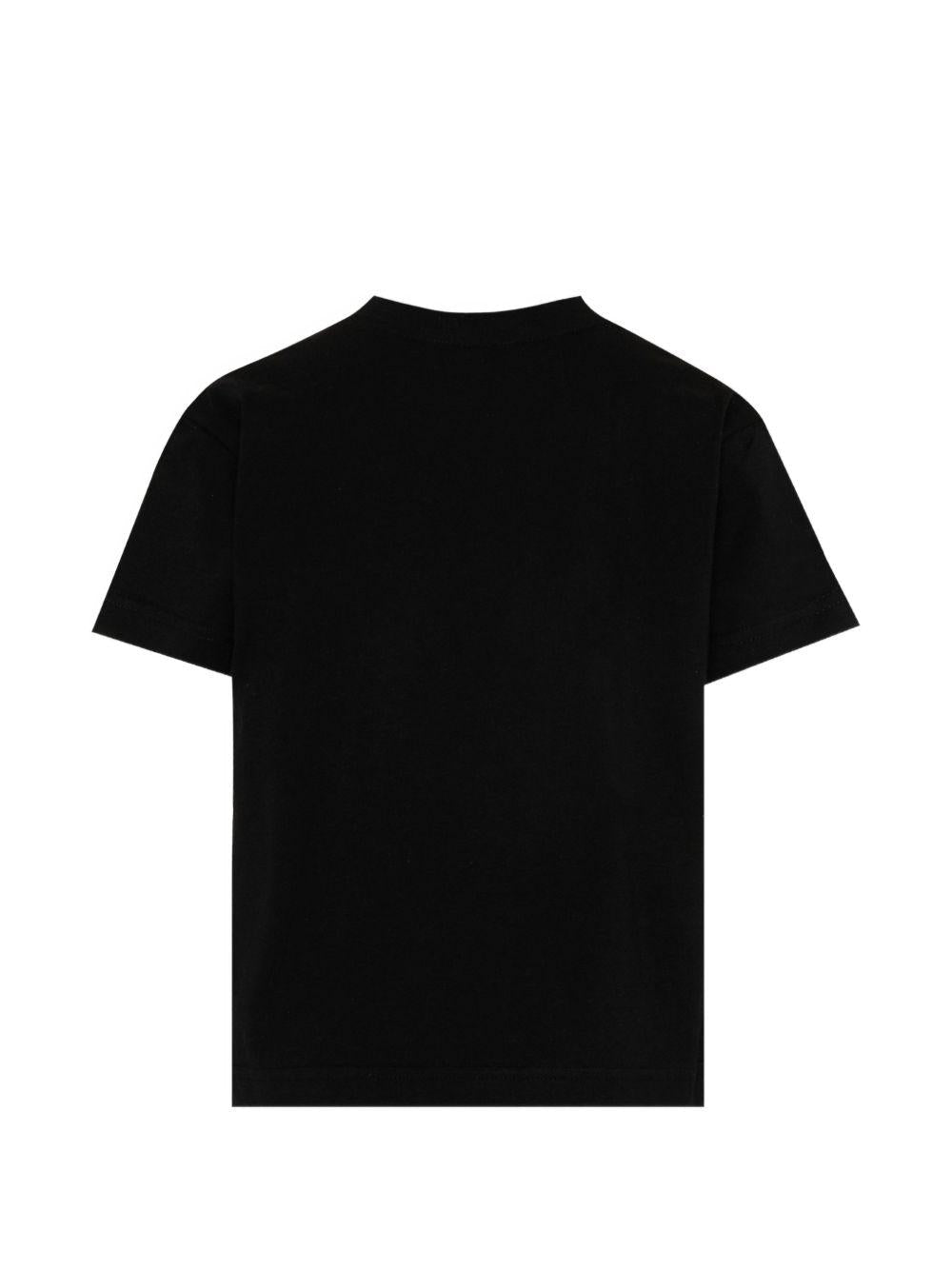 T-shirt per bambino Palm Angels Kids nera con logo sul davanti - Rubino Kids