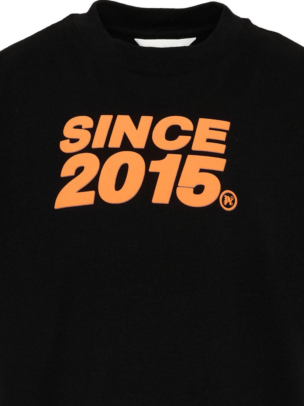 T-shirt per bambino Palm Angels Kids nera con stampa grafica sul retro - Rubino Kids