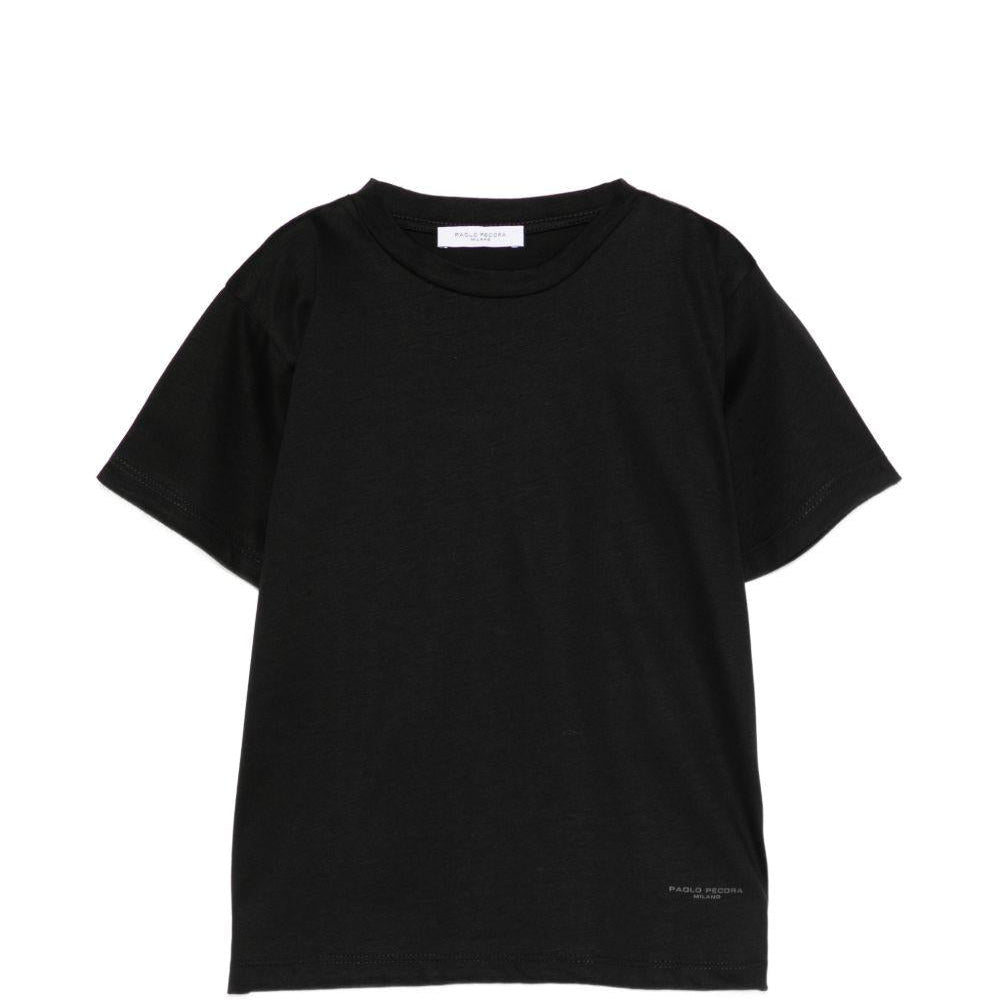 T-shirt per bambino Paolo Pecora Kids nero con maniche corte - Rubino Kids