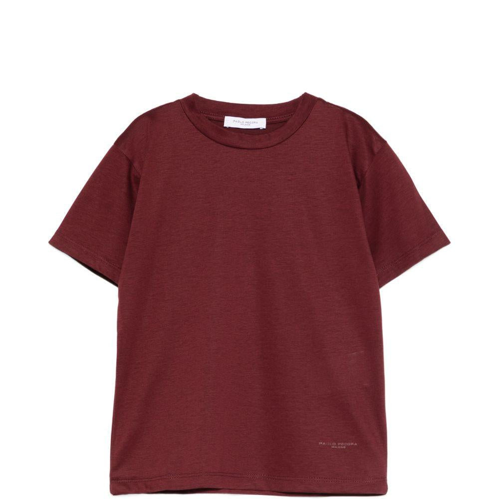 T-shirt per bambino Paolo Pecora Kids rosso ciliegia con maniche corte - Rubino Kids