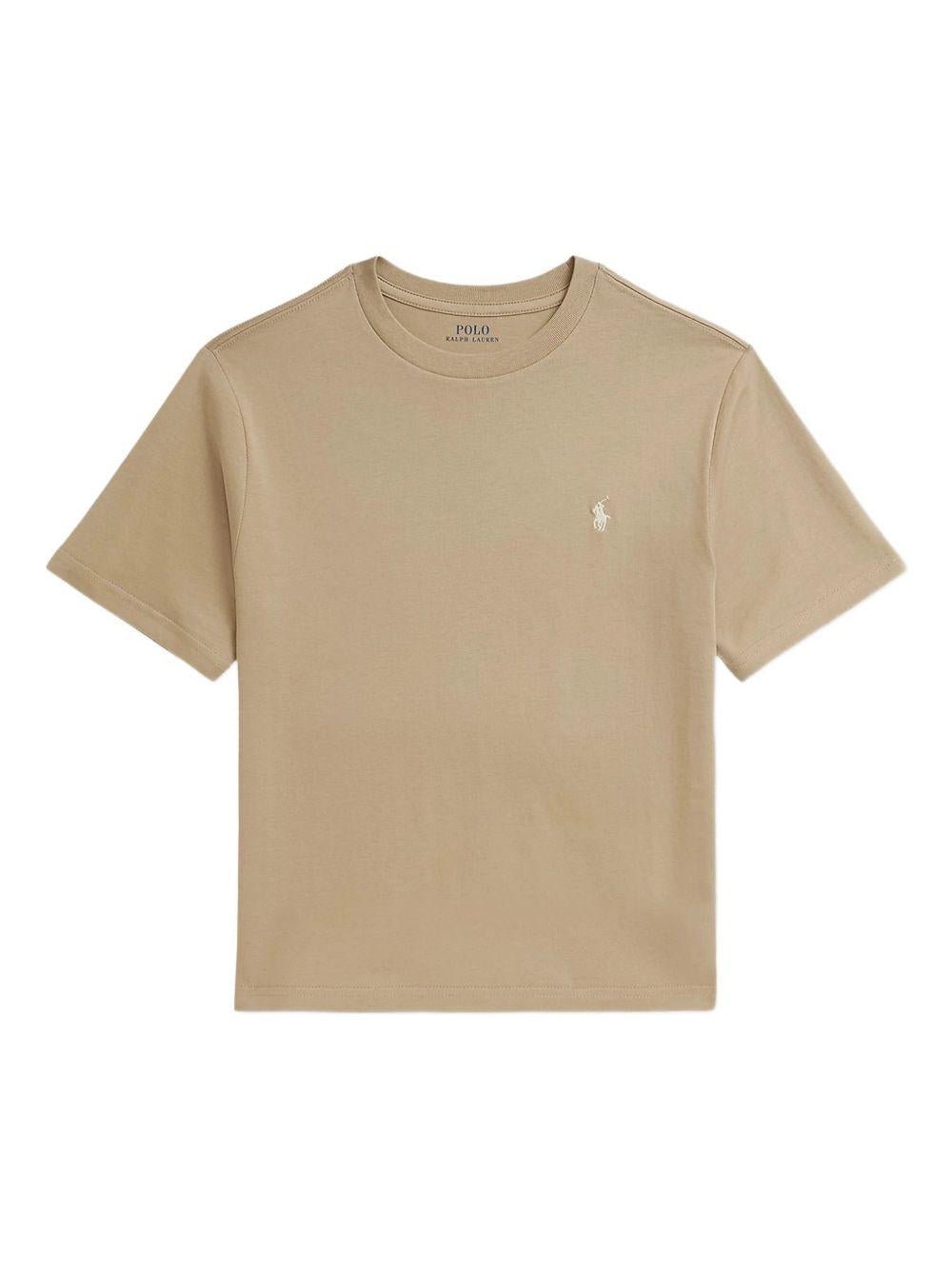 T-shirt per bambino Polo Ralph Lauren Kids beige con caratteristico motivo Polo Pony - Rubino Kids