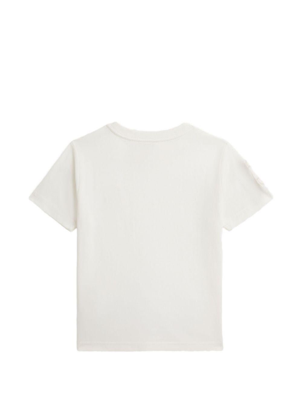 T-shirt per bambino Polo Ralph Lauren Kids bianca con ricamo Polo Pony - Rubino Kids