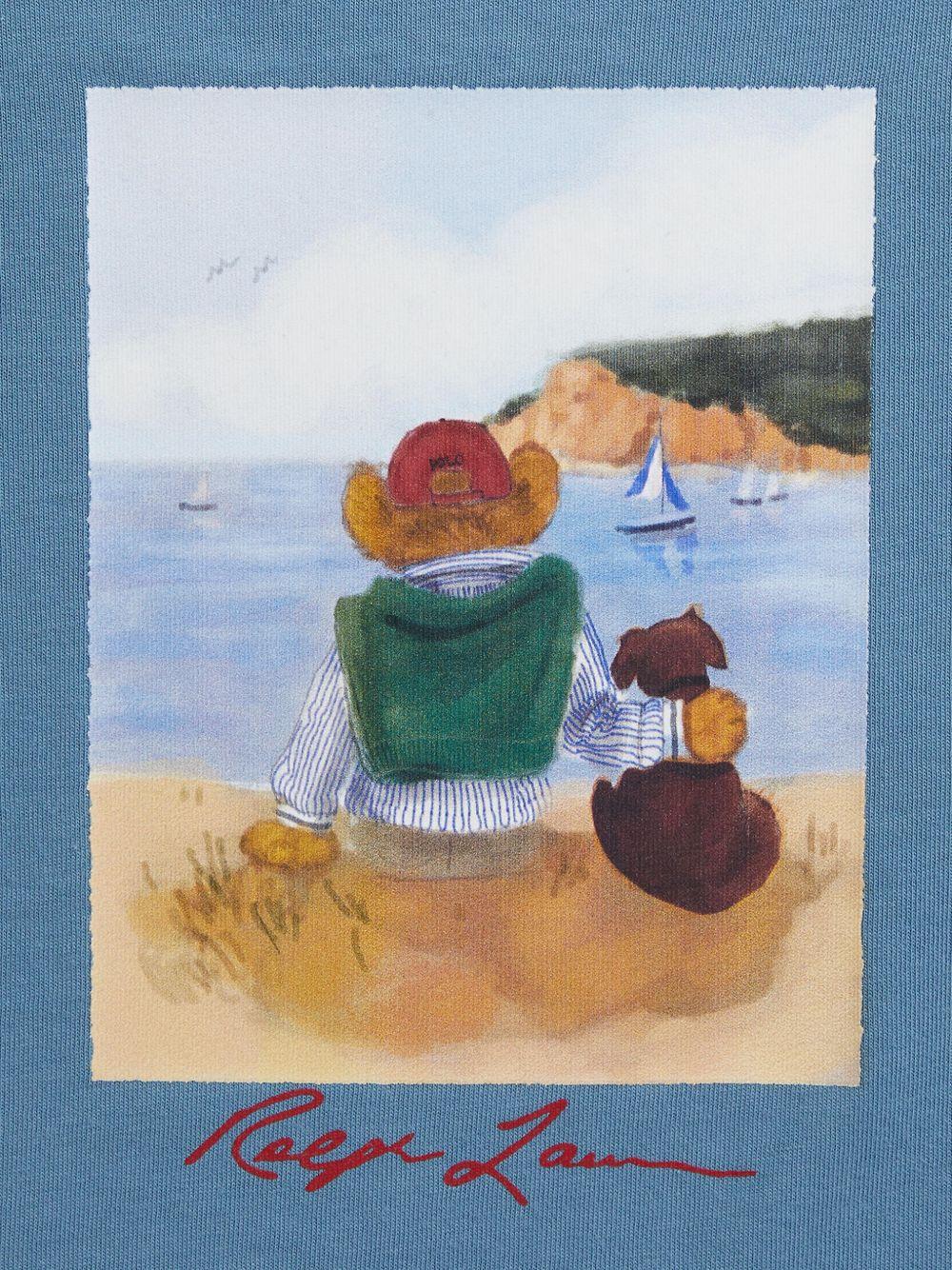 T-shirt per bambino Polo Ralph Lauren Kids blu con stampa grafica - Rubino Kids