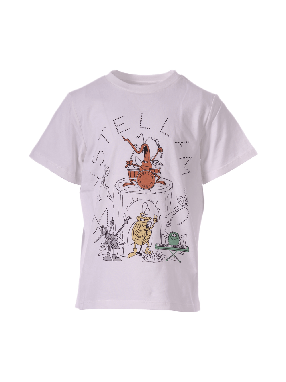 T-shirt per bambino Stella McCartney Kids bianca con stampa grafica sul davanti - Rubino Kids
