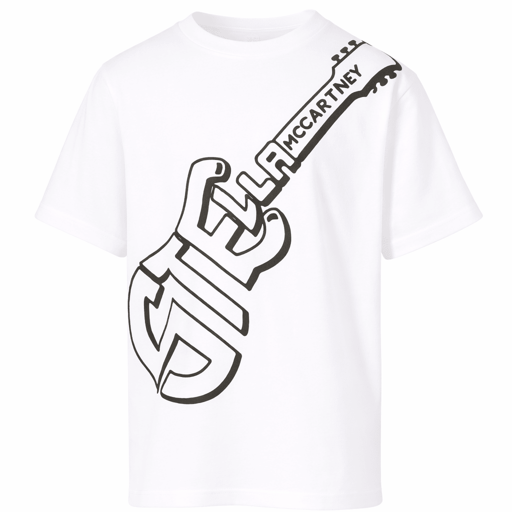 T-shirt per bambino Stella McCartney Kids bianca con stampa grafica sul davanti - Rubino Kids