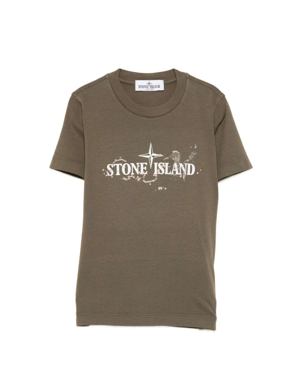 T-shirt per bambino Stone Island Junior verde con stampa del logo - Rubino Kids