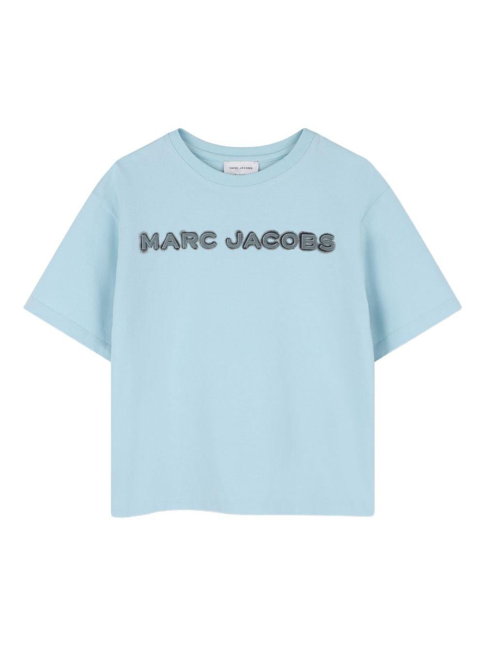 T-shirt per bambino The Marc Jacobs Kids azzurro con dettaglio logo - Rubino Kids