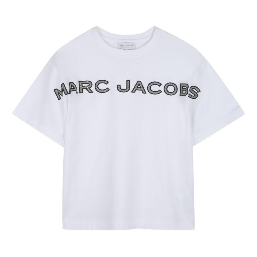 T-shirt per bambino The Marc Jacobs Kids bianca con stampa logo - Rubino Kids