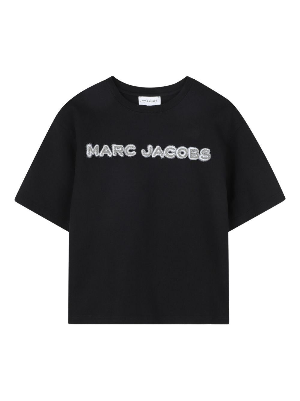 T-shirt per bambino The Marc Jacobs Kids nera con logo sul davanti - Rubino Kids