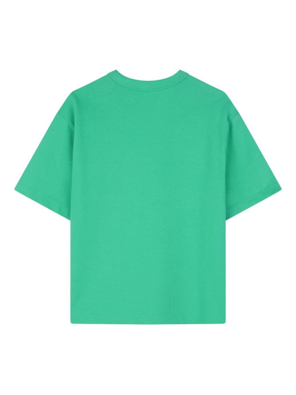 T-shirt per bambino The Marc Jacobs Kids verde con tasca applicata sul petto - Rubino Kids