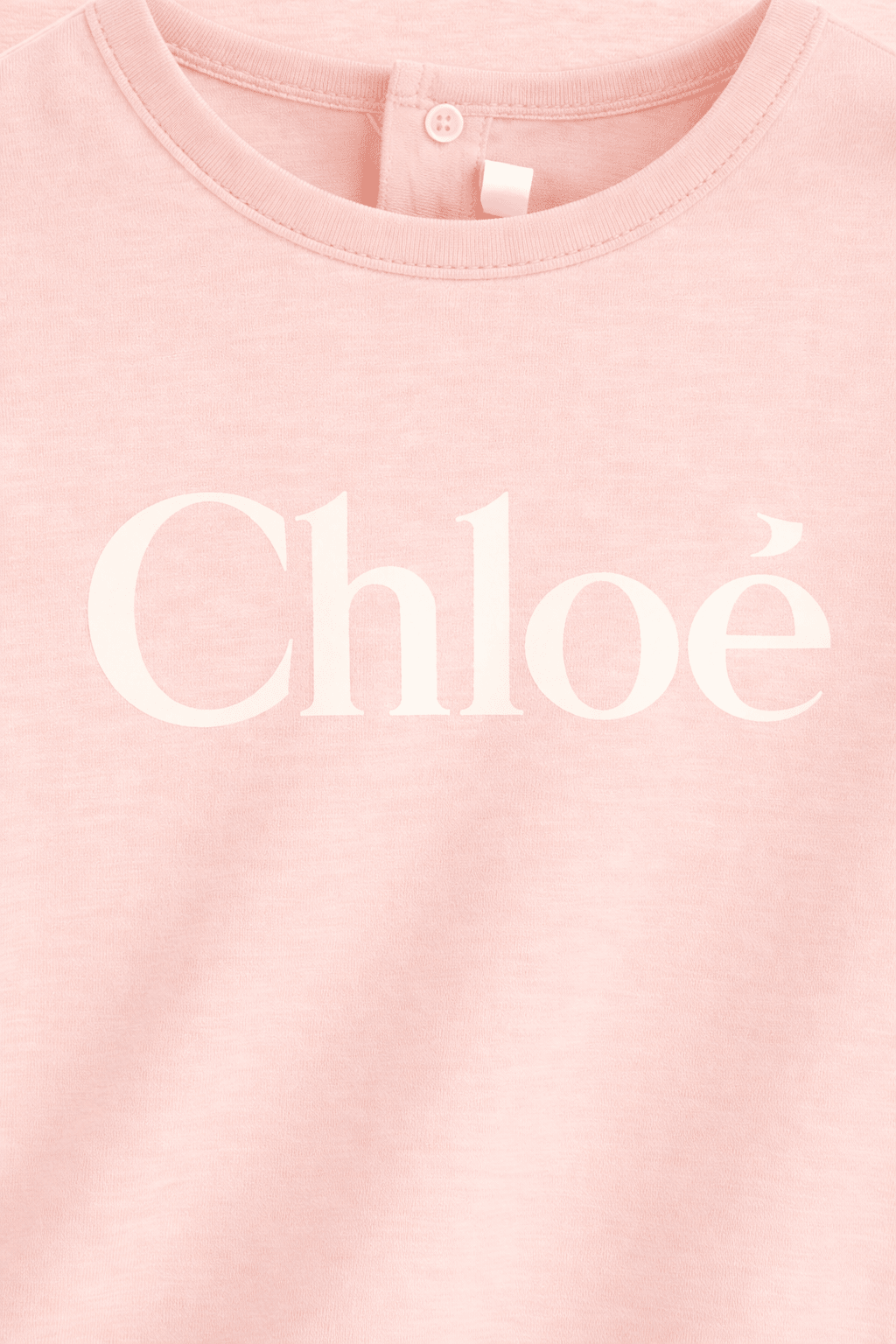 T-shirt per neonata Chloé Kids rosa con scritta logo - Rubino Kids