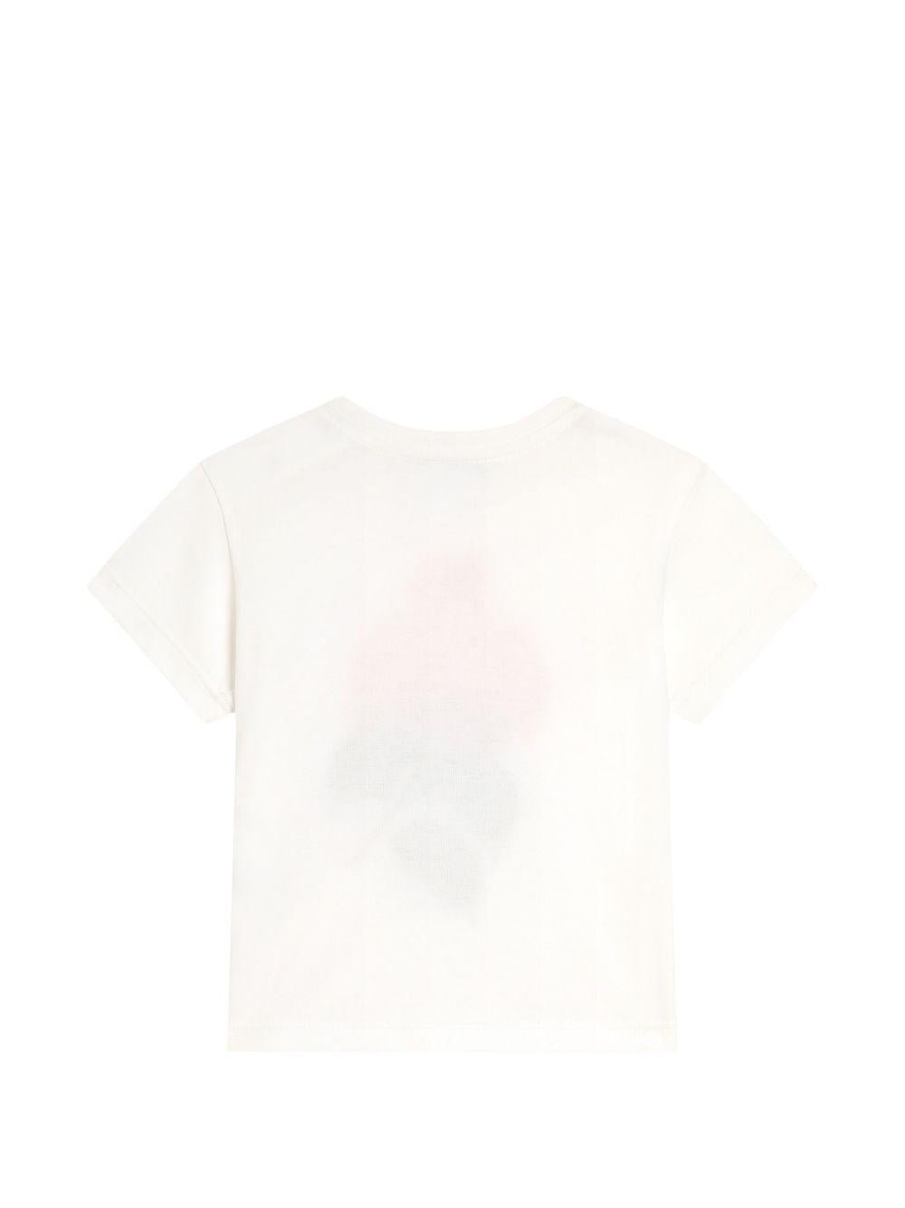T-shirt per neonata Dolce & Gabbana Kids bianca con stampa orchidee - Rubino Kids