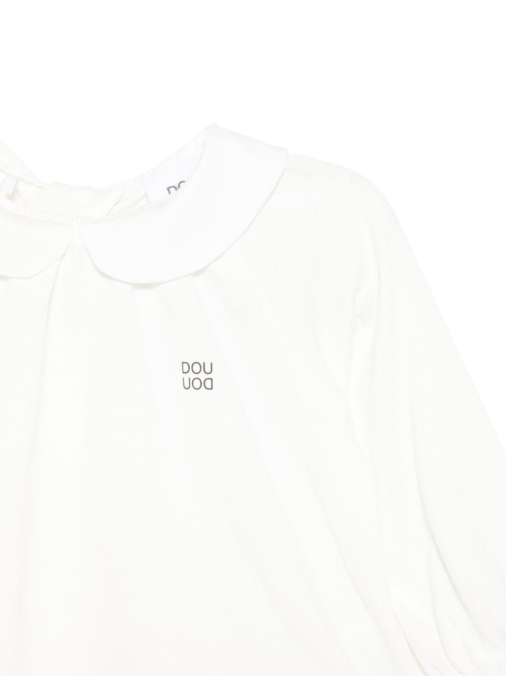 T-shirt per neonata Douuod Kids bianca con colletto alla Peter Pan - Rubino Kids