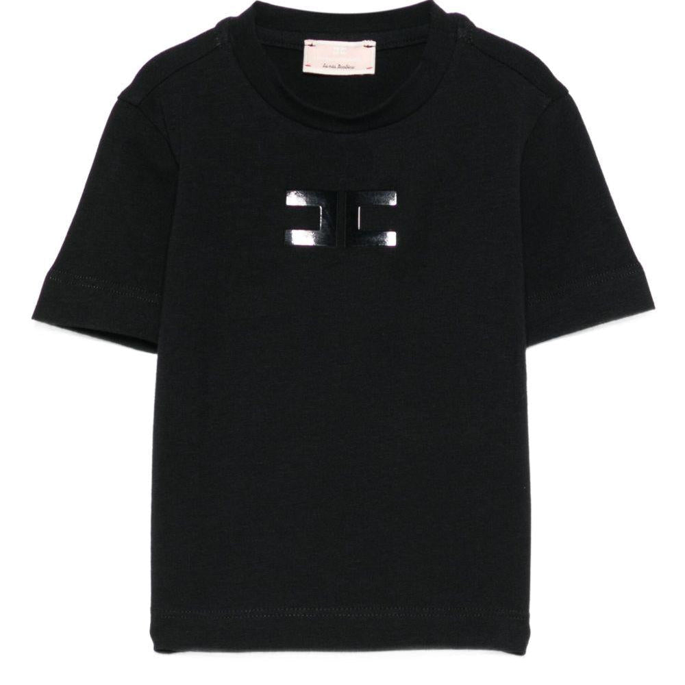 T-shirt per neonata Elisabetta Franchi La Mia Bambina nero con logo - Rubino Kids