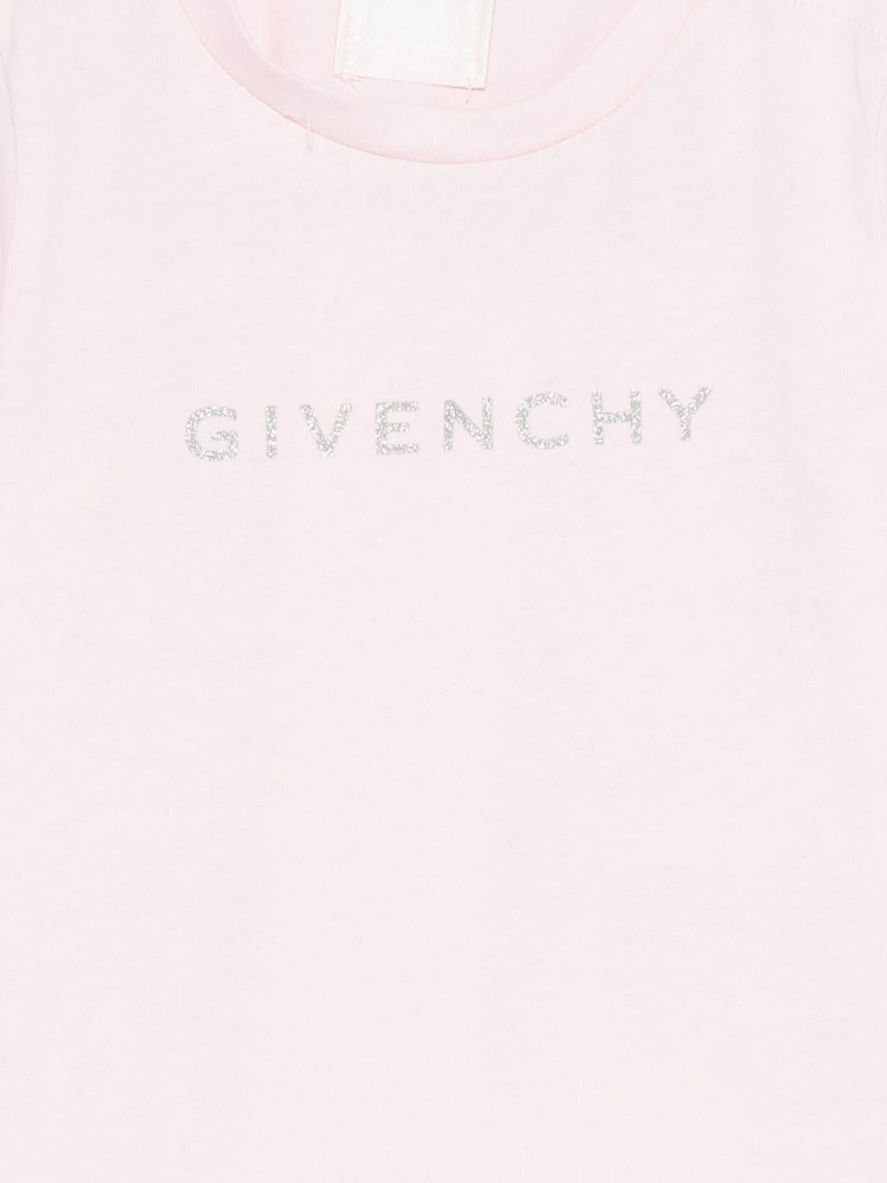 T-shirt per neonata Givenchy Kids rosa con maniche arricciate - Rubino Kids
