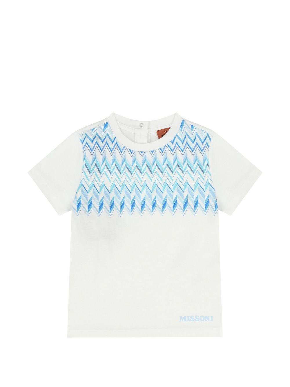 T-shirt per neonata Missoni Kids bianca con motivo a zigzag - Rubino Kids