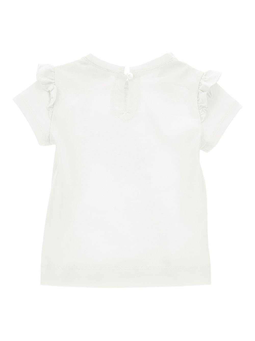 T-shirt per neonata Monnalisa bianca con stampa cuore sul davanti - Rubino Kids