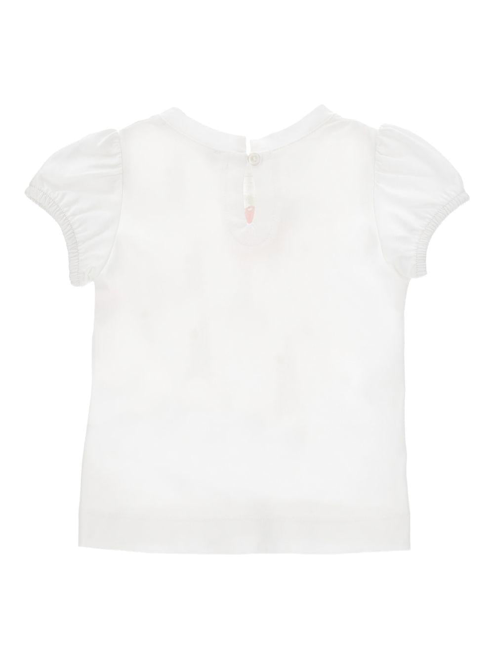 T-shirt per neonata Monnalisa bianca con stampa fragole - Rubino Kids