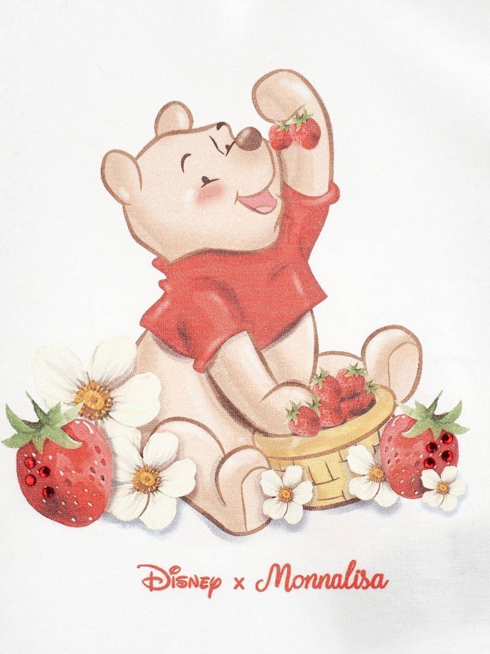 T-shirt per neonata Monnalisa x Disney bianca con stampa grafica Winnie the Pooh - Rubino Kids