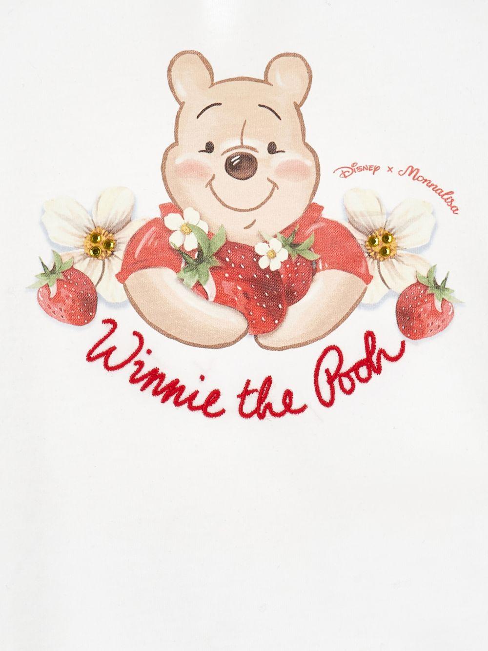 T-shirt per neonata Monnalisa x Disney bianca con stampa grafica Winnie the Pooh - Rubino Kids
