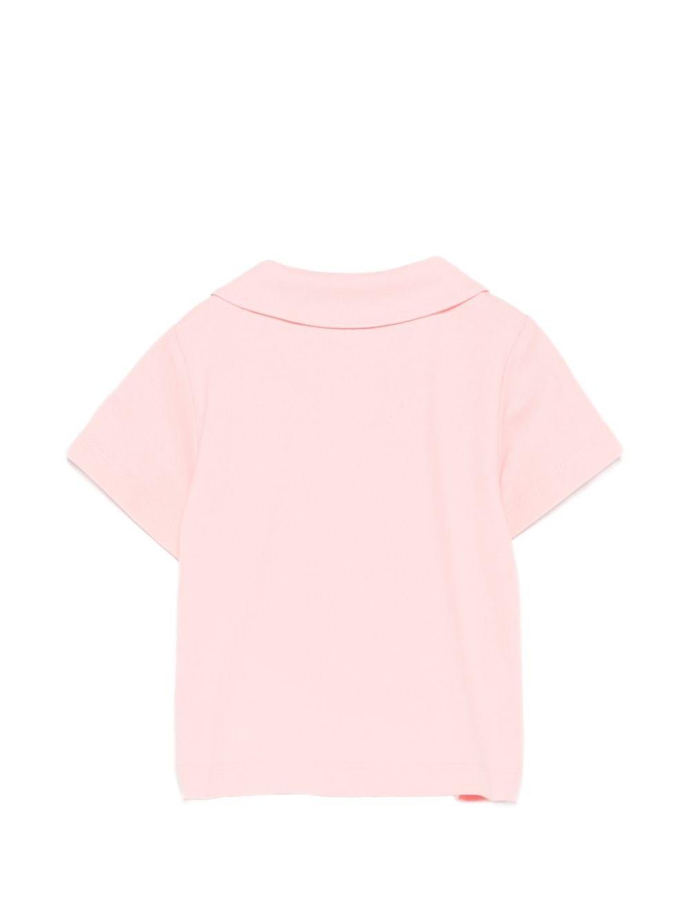 T-shirt per neonata Moschino Kids rosa con colletto alla Peter Pan - Rubino Kids