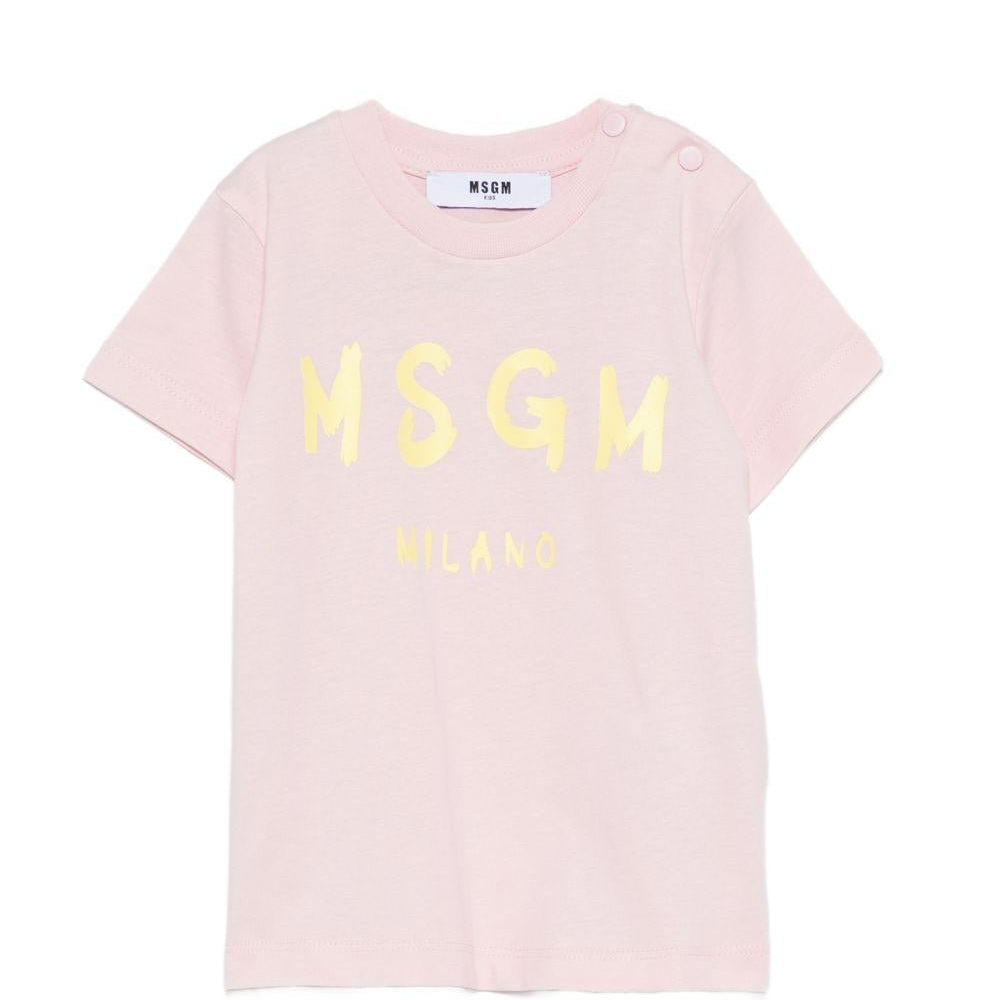 T-shirt per neonata MSGM Kids rosa con stampa grafica logo - Rubino Kids