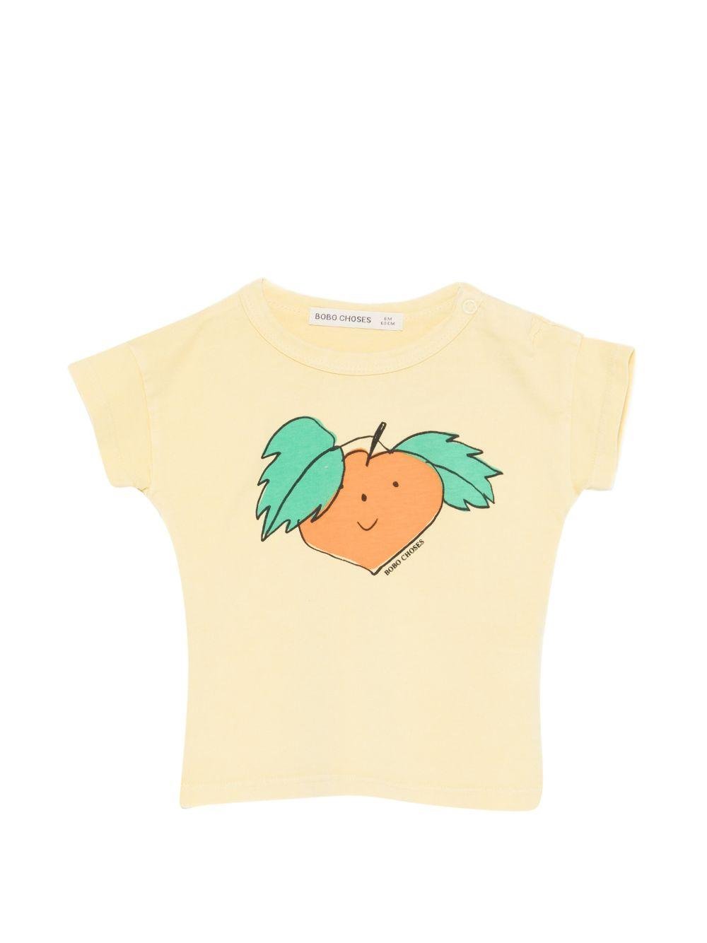 T-shirt per neonati Bobo Choses gialla con stampa grafica rapa - Rubino Kids