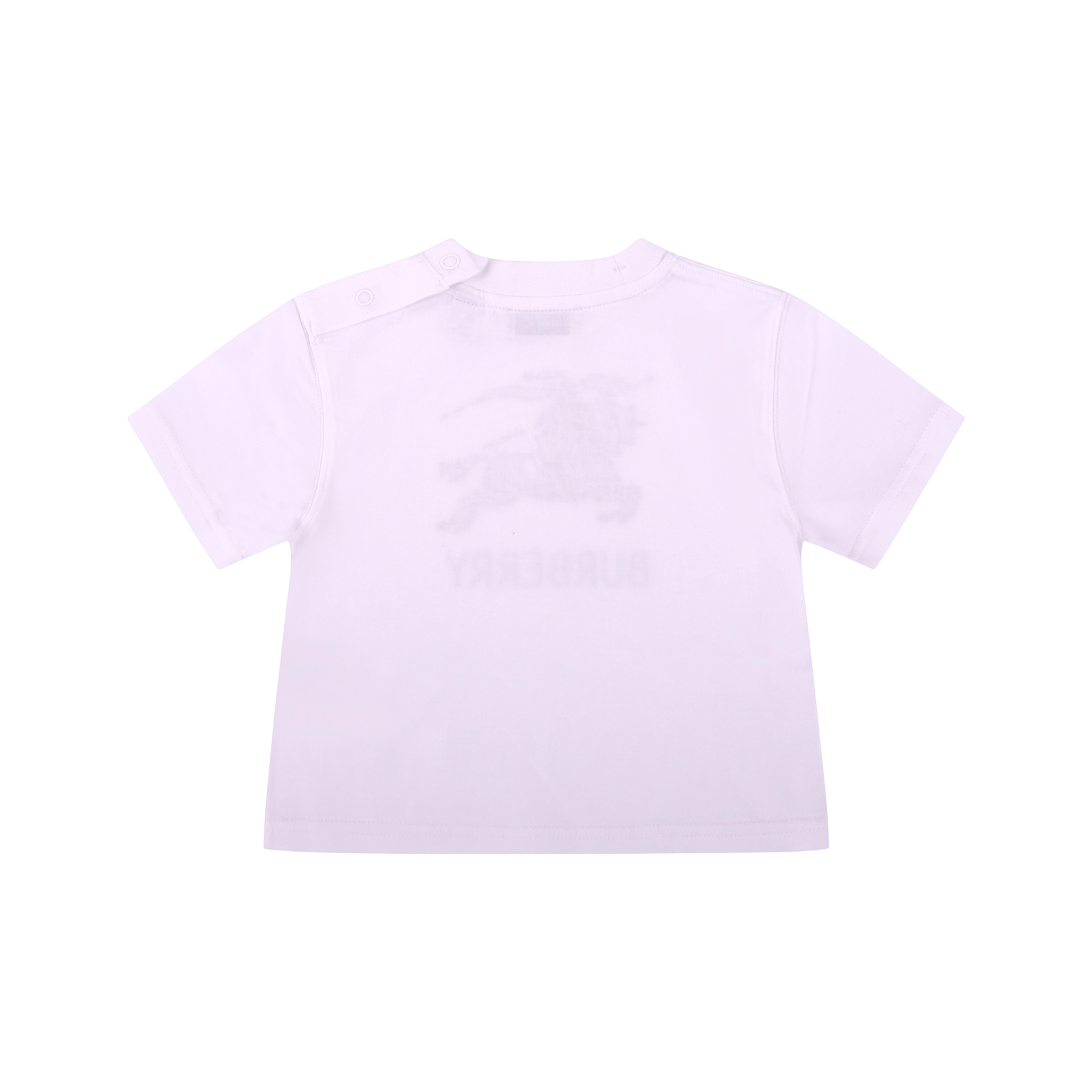 T-shirt per neonati Burberry Kids bianca con logo equestre sul davanti - Rubino Kids
