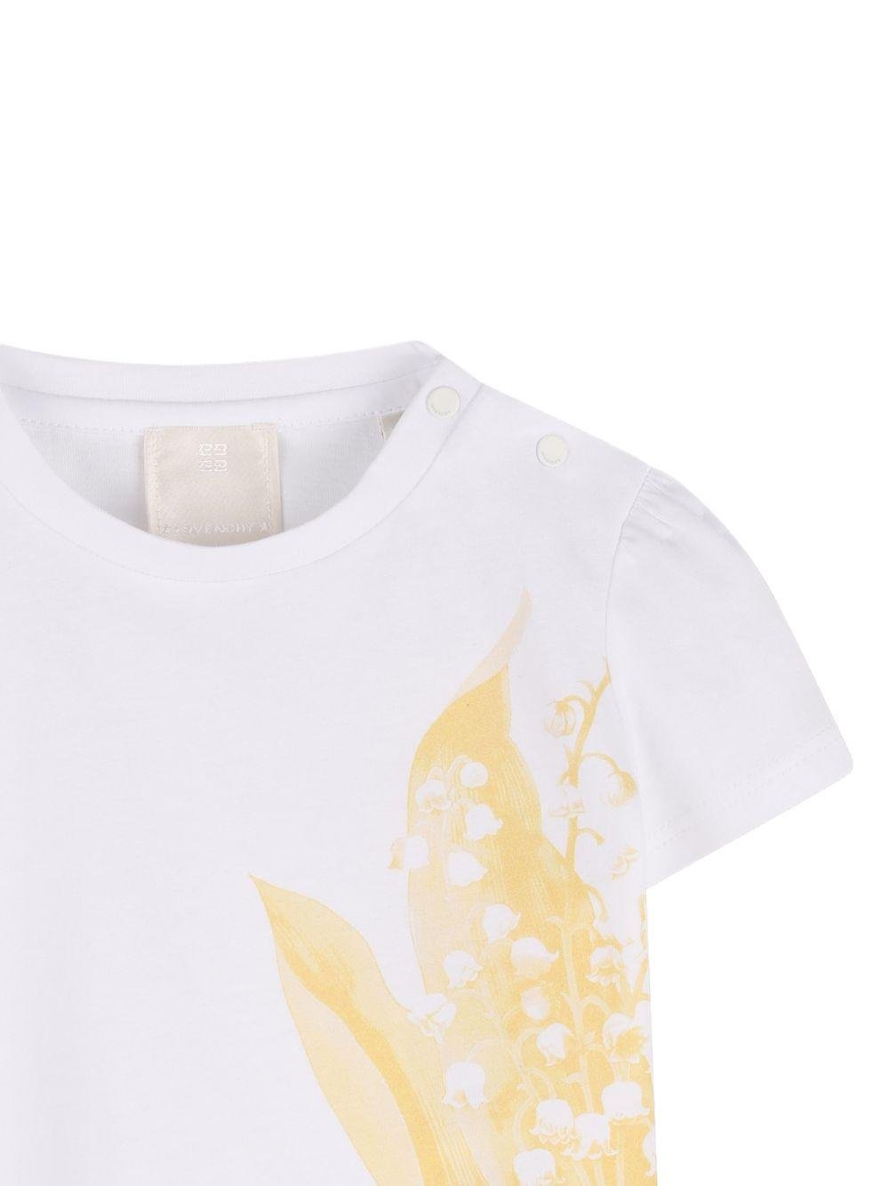 T-shirt per neonati Givenchy Kids bianca con stampa grafica - Rubino Kids