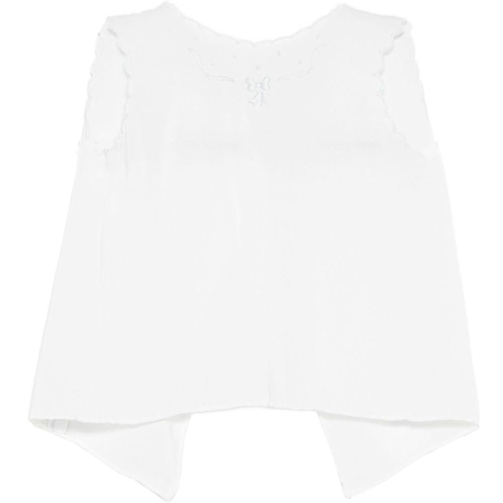 T-shirt per neonati Mariella Ferrari bianca con dettagli ricamati - Rubino Kids