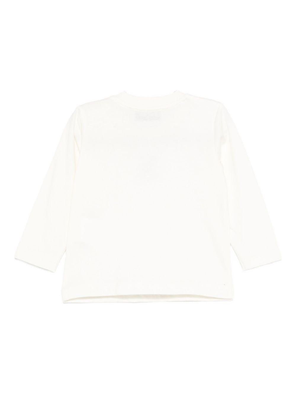 T-shirt per neonati Moschino Kids bianca con ricamo orsetto - Rubino Kids