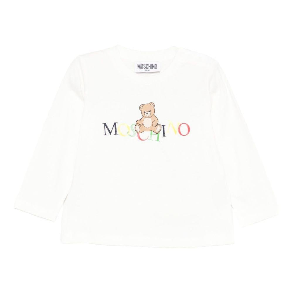 T-shirt per neonati Moschino Kids bianco con motivo Teddy - Rubino Kids