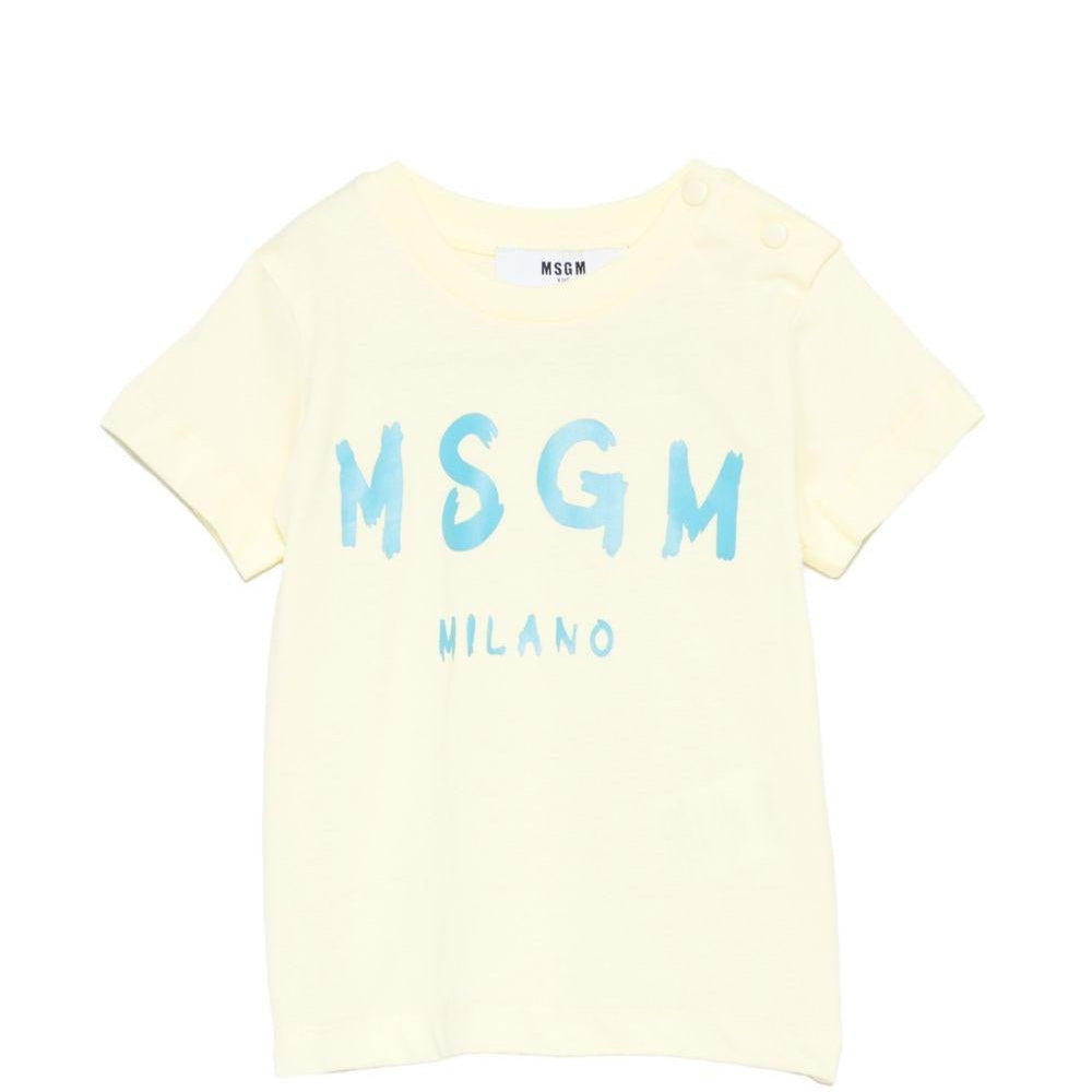 T-shirt per neonati MSGM Kids gialla con stampa grafica logo - Rubino Kids