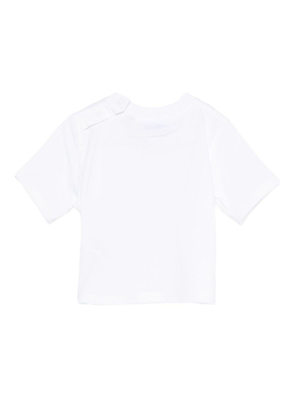 T-shirt per neonato Burberry Kids biaca con stampa grafica - Rubino Kids