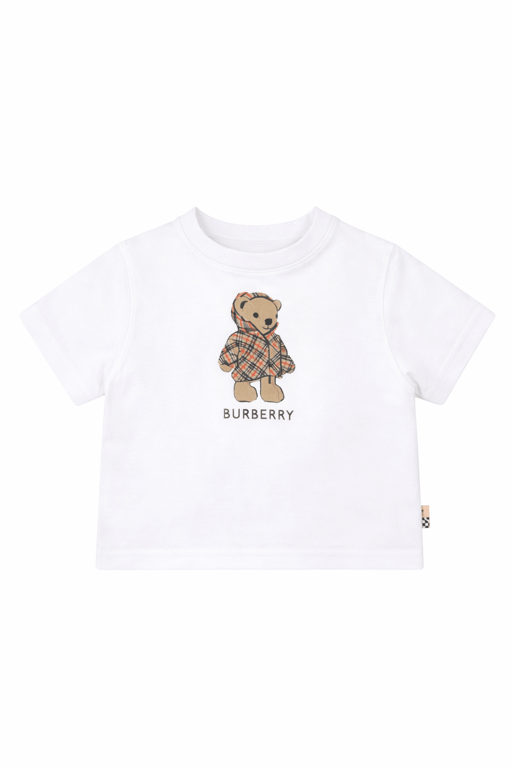 T-shirt per neonato Burberry Kids bianca con stampa bear - Rubino Kids