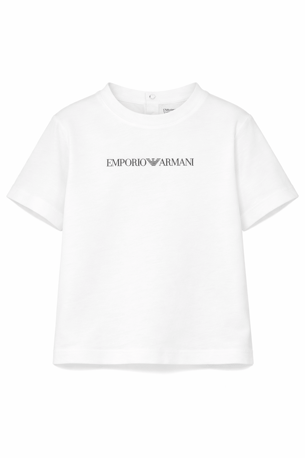 T-shirt per neonato Emporio Armani Kids bianca con dettaglio logo - Rubino Kids