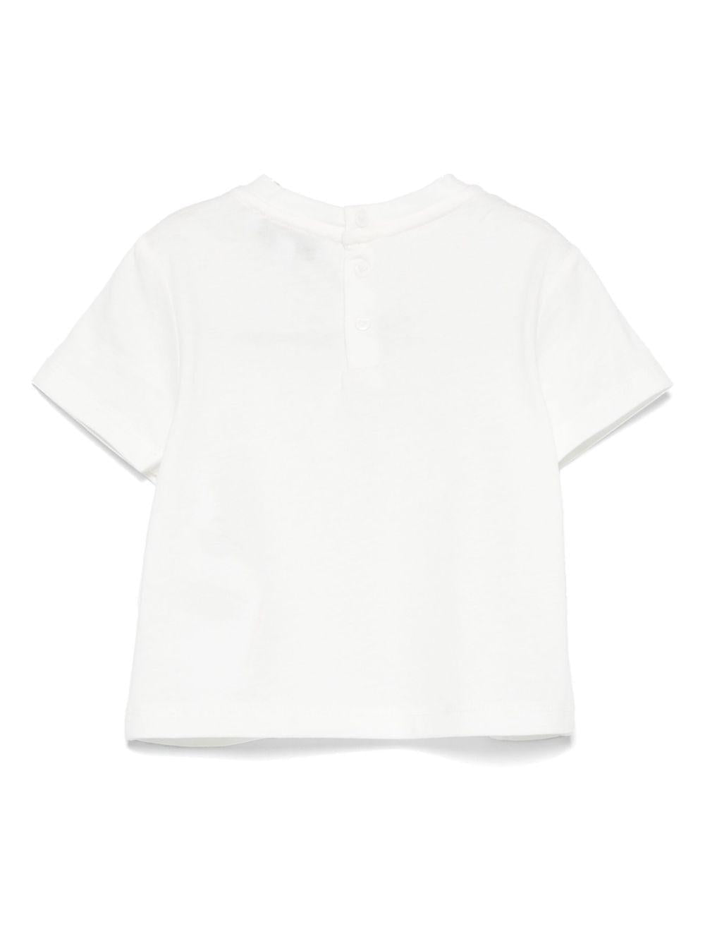 T-shirt per neonato Emporio Armani Kids bianca con logo aquila sul davanti - Rubino Kids