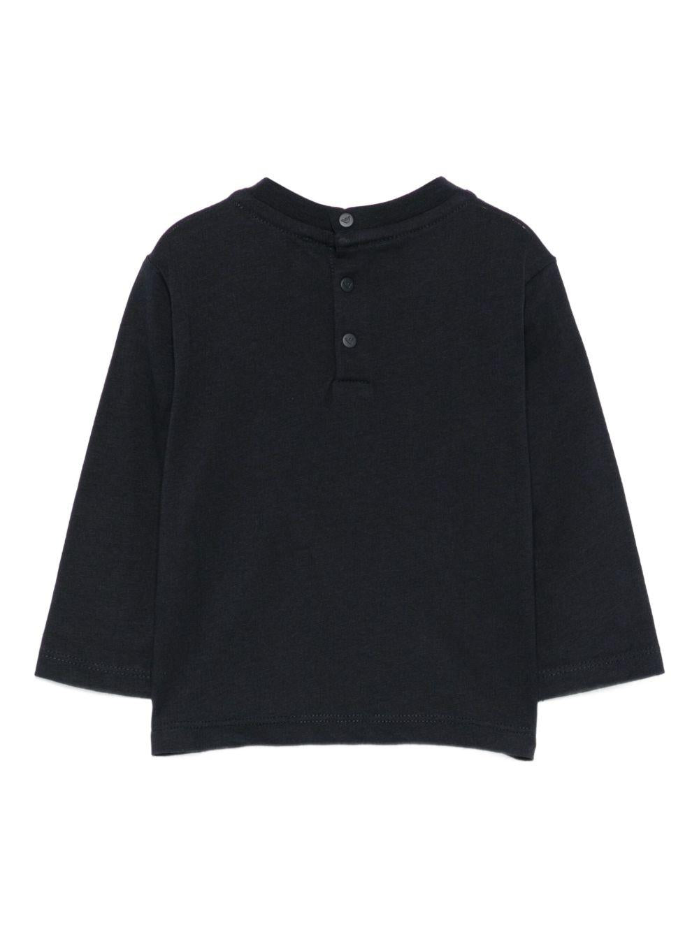 T-shirt per neonato Emporio Armani Kids blu con stampa logo - Rubino Kids