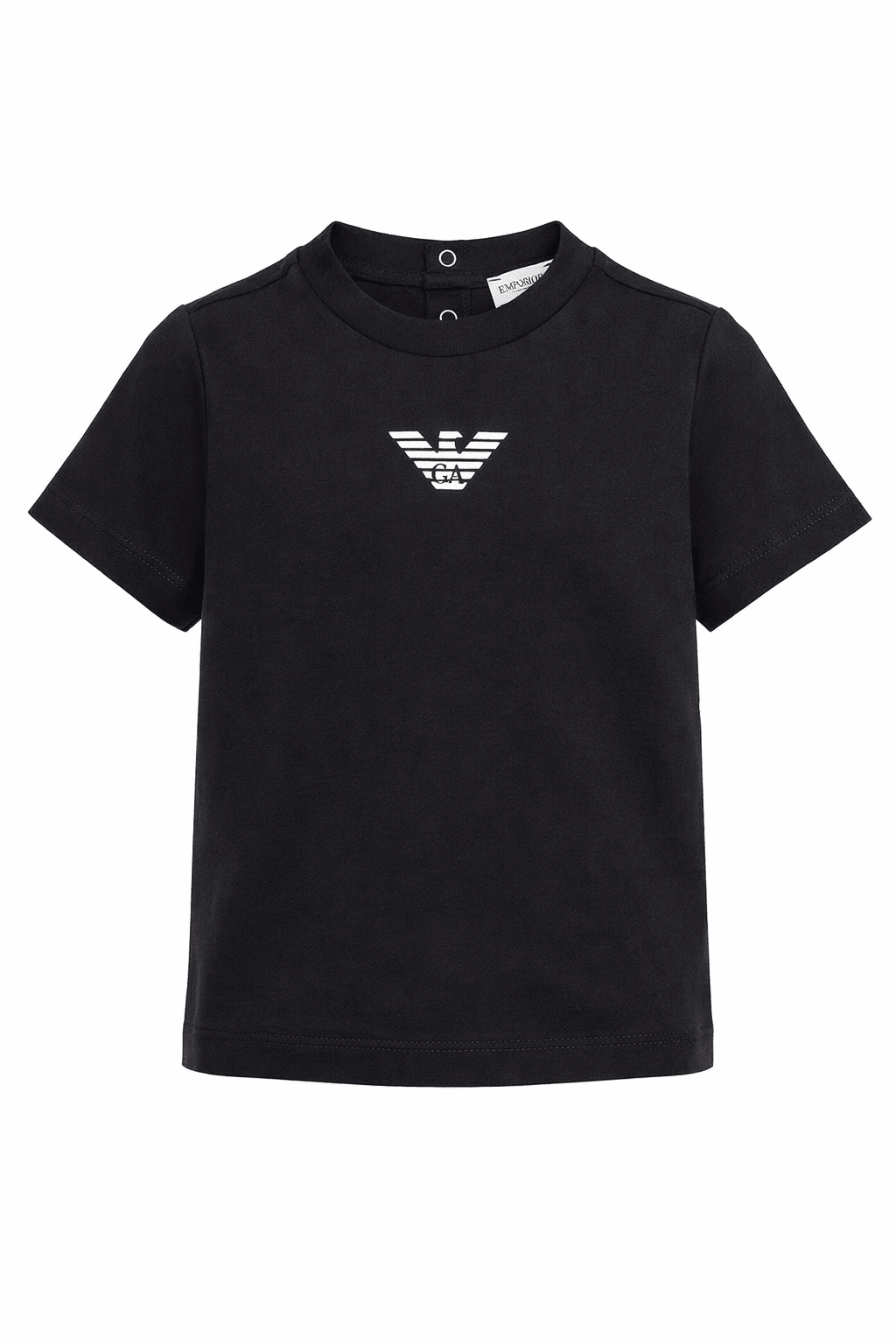 T-shirt per neonato Emporio Armani Kids blu scuro con logo aquila - Rubino Kids