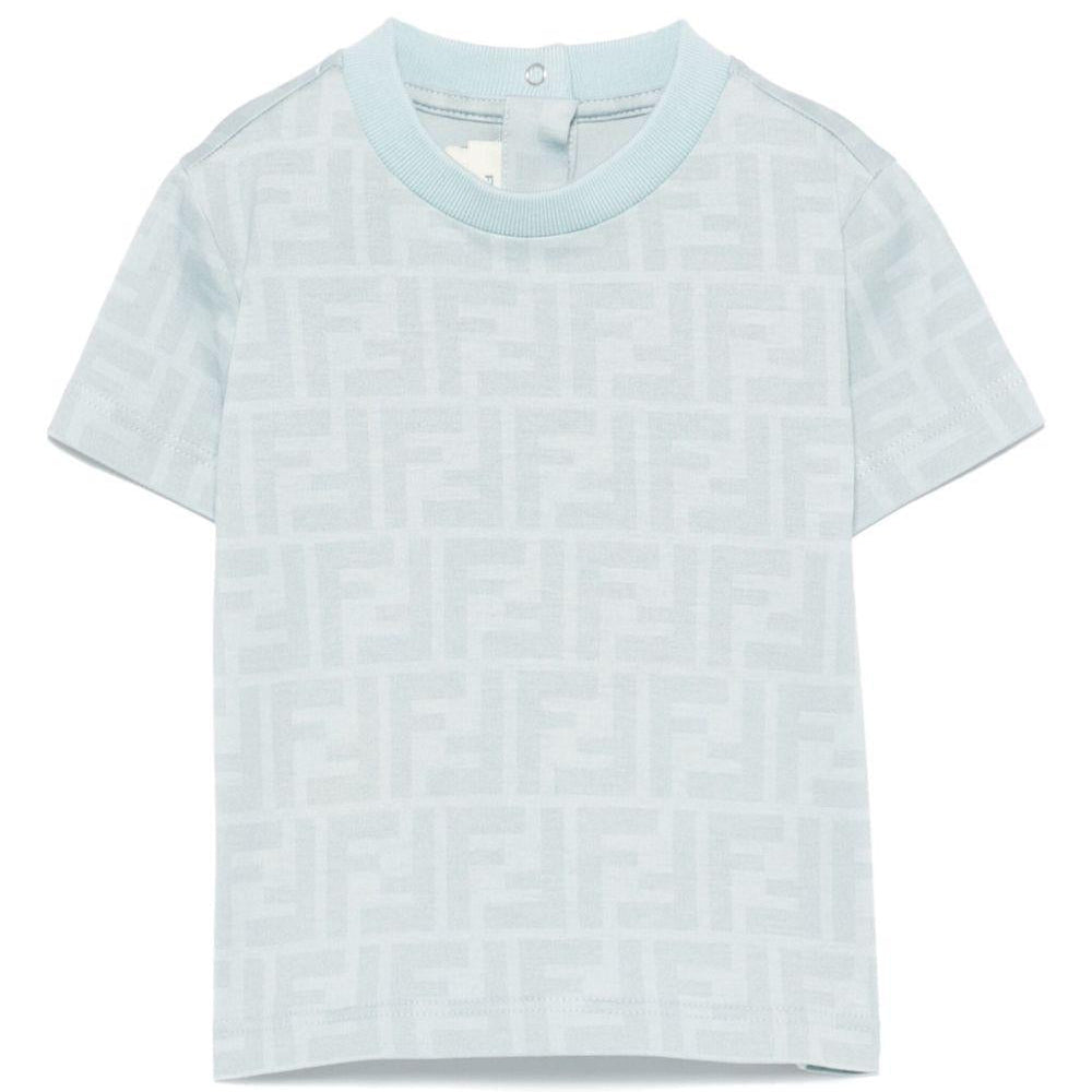 T-shirt per neonato Fendi Kids azzurro con stampa FF - Rubino Kids