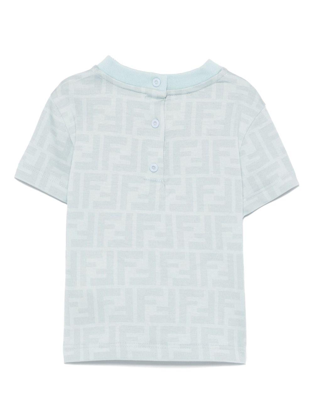 T-shirt per neonato Fendi Kids azzurro con stampa FF - Rubino Kids