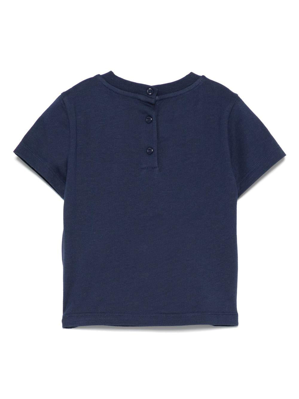 T-shirt per neonato Fendi Kids blu con stampa - Rubino Kids