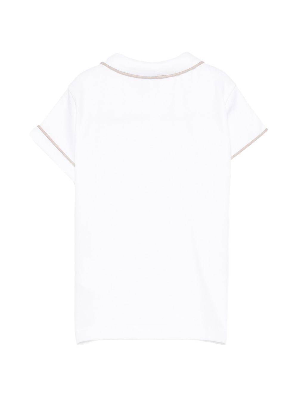 T-shirt per neonato Mariella Ferrari bianca con dettagli beige - Rubino Kids